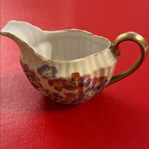 Floral Gold-Accented Creamer
